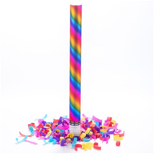 rainbow colorful paper confetti cannon