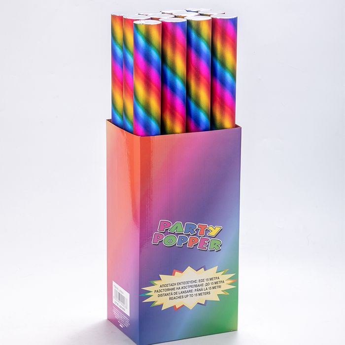 rainbow colorful paper confetti cannon