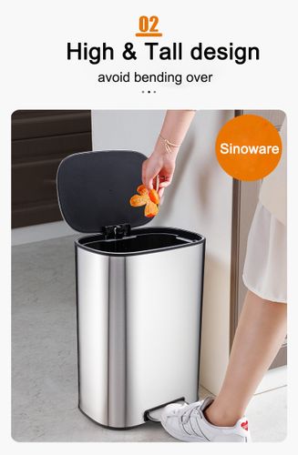 Silent close pedal dustbin stainless steel wastebasket 5L small trash can with lid for bathroom