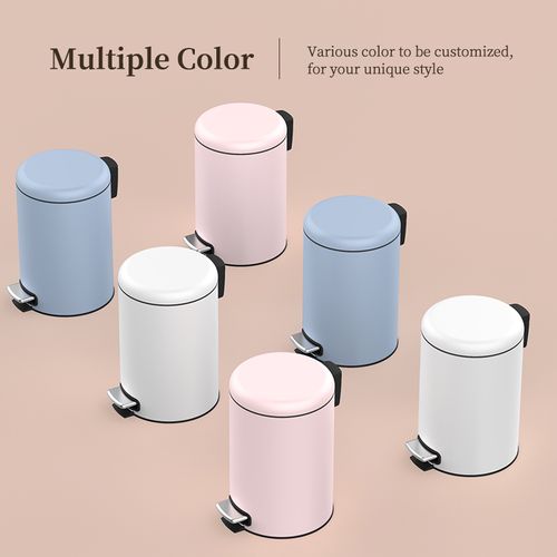 round metal dustbin stainless steel pedal trash bin