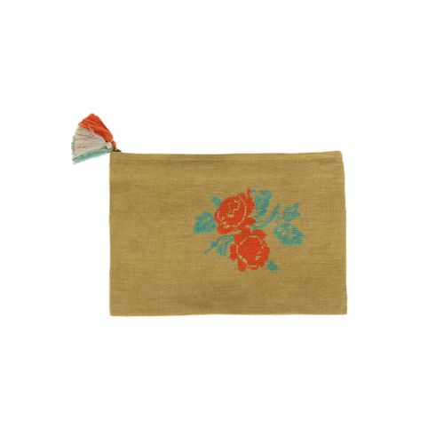Syrian Rose Pouch - Cross Stitch Technique