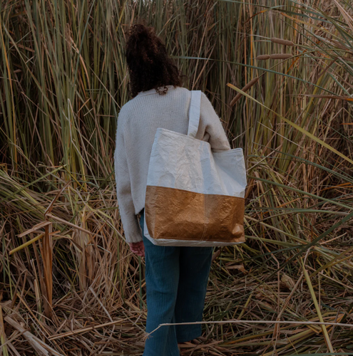 Golden Nile Shoulder Bag - from upcycled plastic  bags