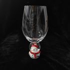 Wine glass with christmas decoration