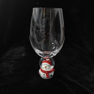 Wine glass with christmas decoration