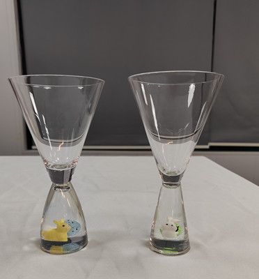 Wine glass with christmas decoration
