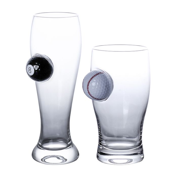 Beer glass with ball decoration
