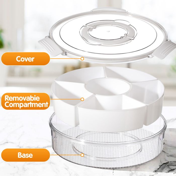 6 Compartments Divided Serving Snack Tray