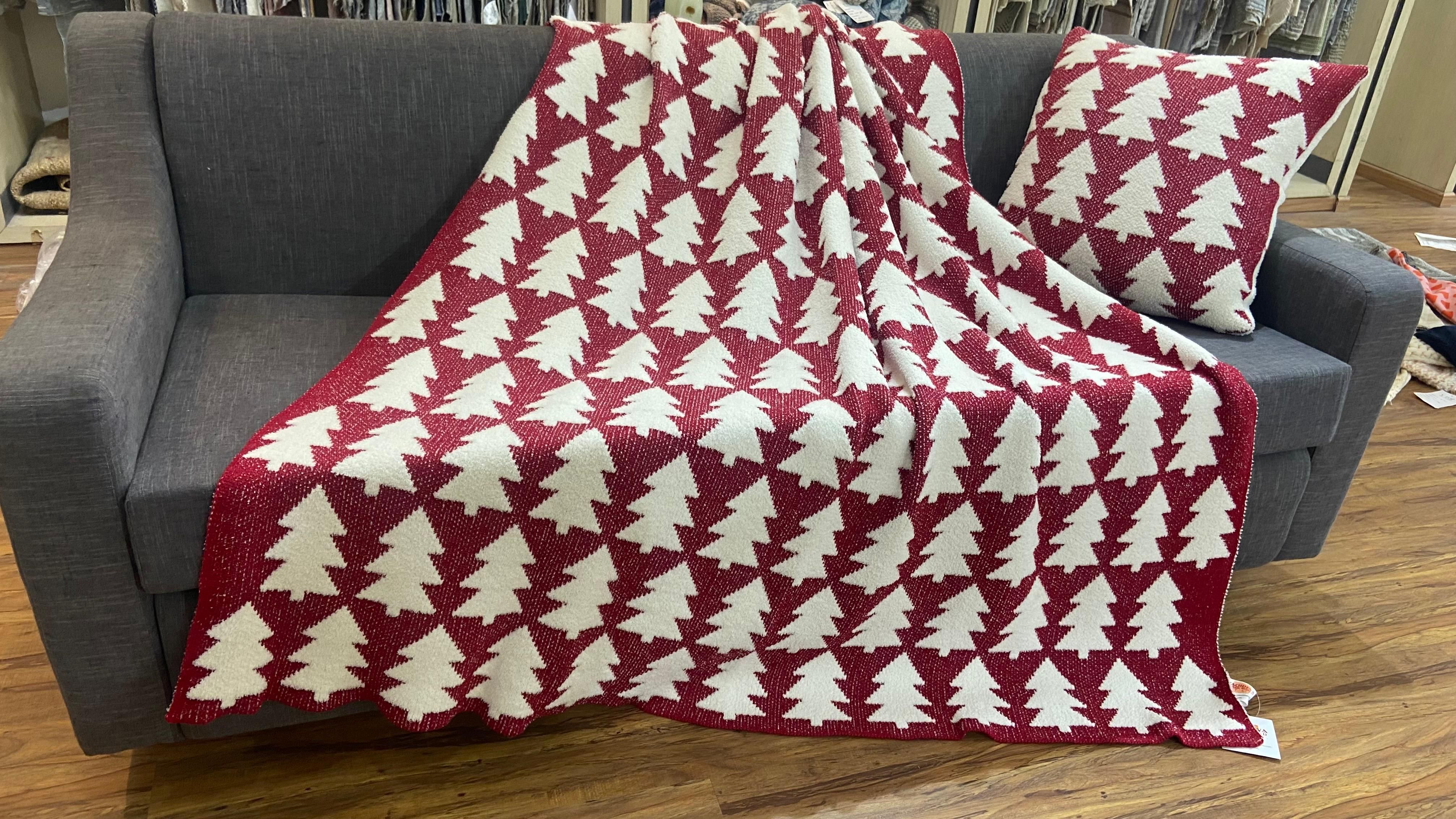 Knitted Chenille Throw and Cushion