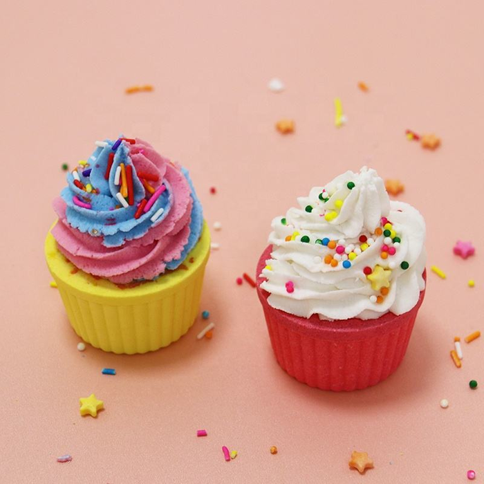 Cupcake-Shaped Organic Bath Fizzies Set Natural Vegan Bubble  Natural Ingredients Bath Bombs