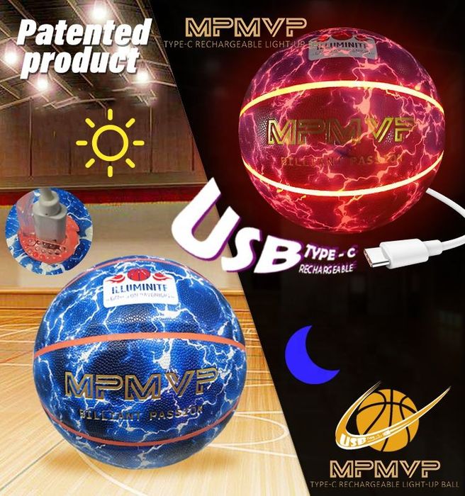 Rechargeable LED light up Basketball