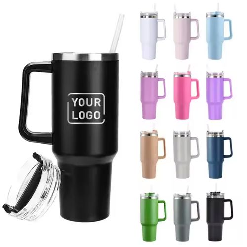40oz Stainless Steel Water Tumbler with Handle