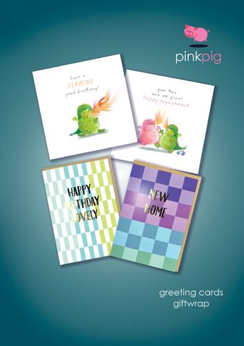 Pink Pig 2026 Greeting Card and Giftwrap