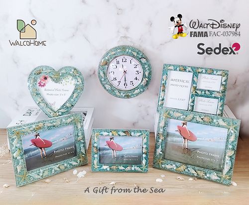 Acrylic Photo Frames filled Natural Seashells