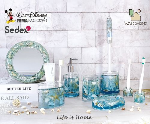 Acrylic Bathroom Accessories with Seashells