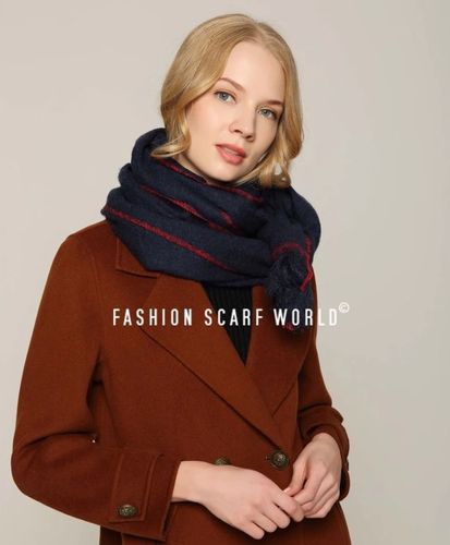 Plain Colour Print Frayed Wrap