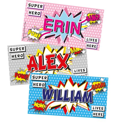 Personalised Superhero Door Plaques