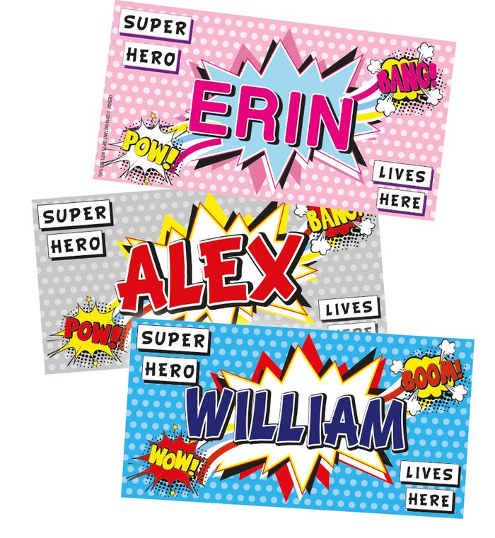 Personalised Superhero Door Plaques