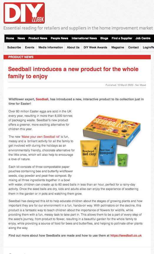 Seedball introduces a new product for the whole family to enjoy