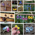 Silver-Plated Enamel Flower Jewellery