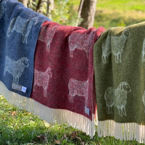 Wool Throws with Fringe