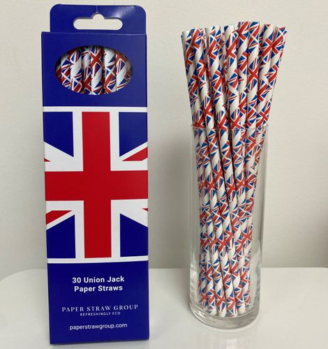 Union Jack Paper Straws
