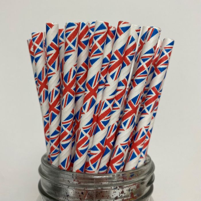 Union Jack Paper Straws