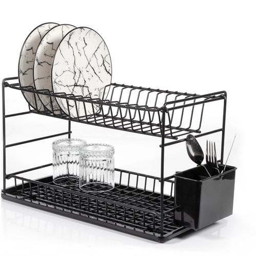 TWO TIER PORTABLE DISH DRYING RACK (50CM)