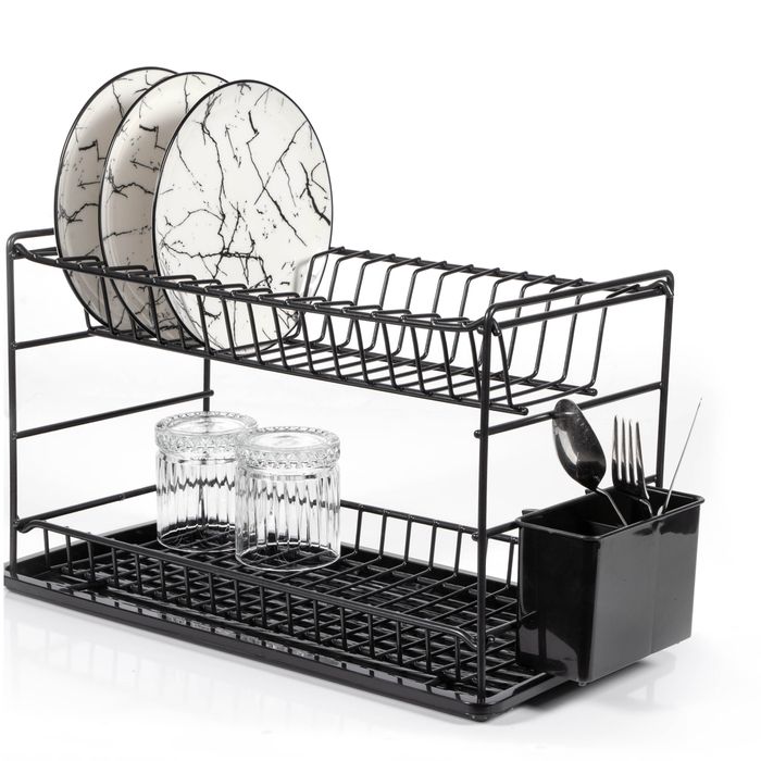 TWO TIER PORTABLE DISH DRYING RACK (50CM)