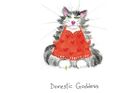 Domestic goddess cat greeting card