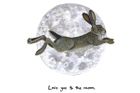 Hare and moon countryside greetings card