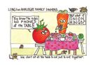 No phones at the table Funny family greeting card
