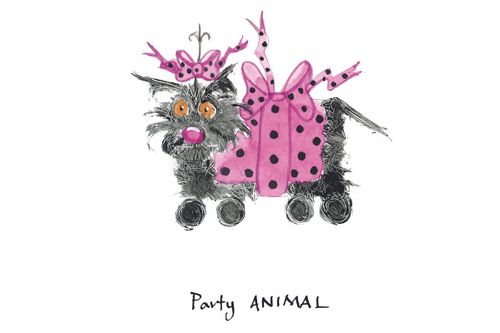 Party animal funny dog greetings card