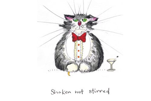 Shaken not stirred cat card