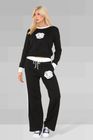 CONTRAST FLOWER APPLIQUE COORD
