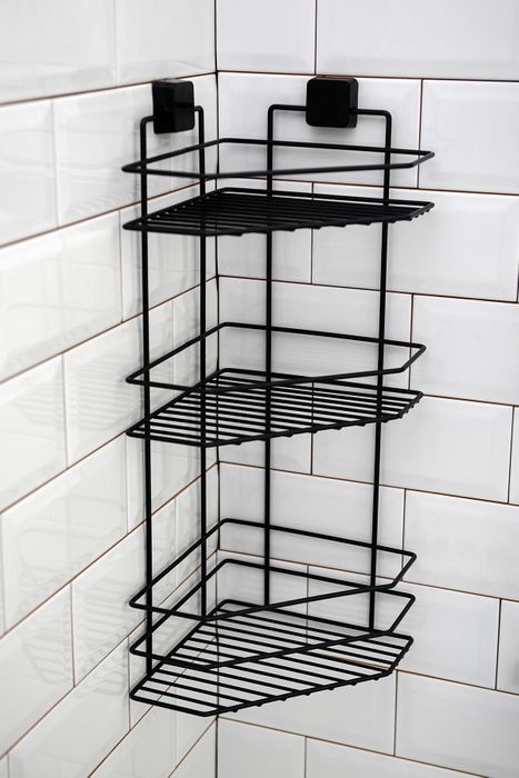 THREE TIER BATH CORNER SHELF SQUARE