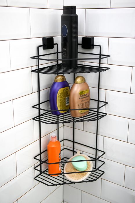 THREE TIER BATH CORNER SHELF SQUARE