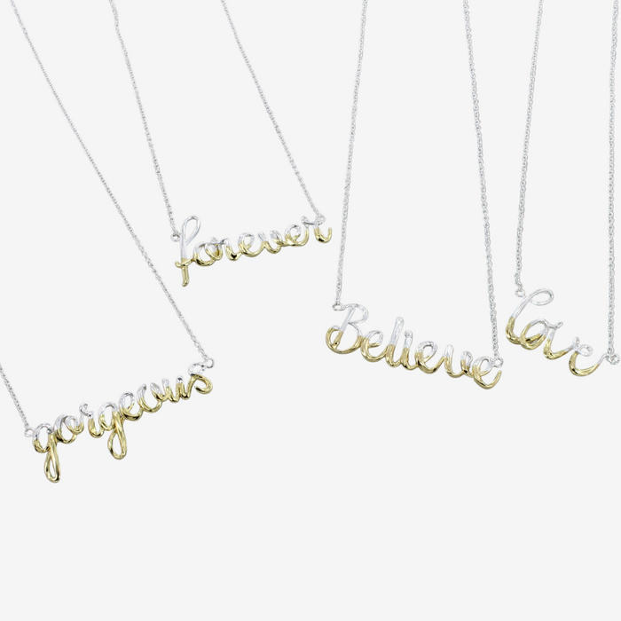 Believe Script Necklace