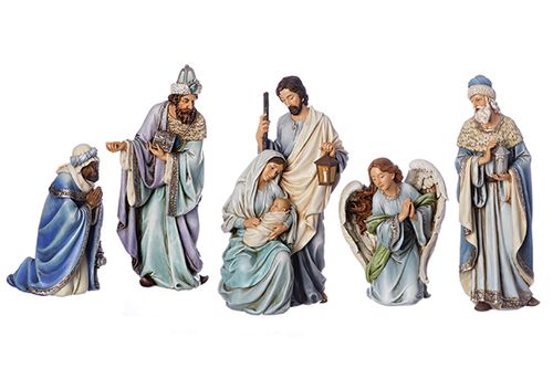 Blue Robe Nativity Set