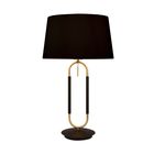 Jazz Table Lamp - Black, Satin Brass Metal & Black Velvet