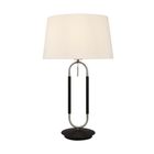 Jazz Table Lamp - Black, Satin Silver Metal & White Velvet