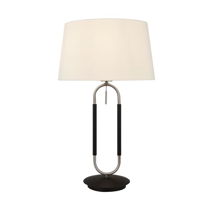 Jazz Table Lamp - Black, Satin Silver Metal & White Velvet