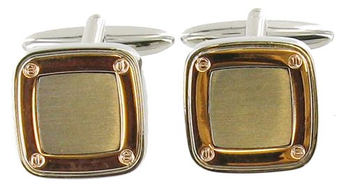 CL135 Rhodium rose gold cufflinks