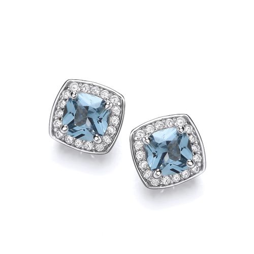 Regal Aquamarine Cubic Zirconia Earrings