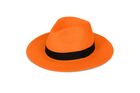 S489OR- Ladies coloured fedora with black ribbon band