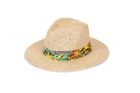 S433TB- Men's straw fedora with the detailed band and under- the- brim