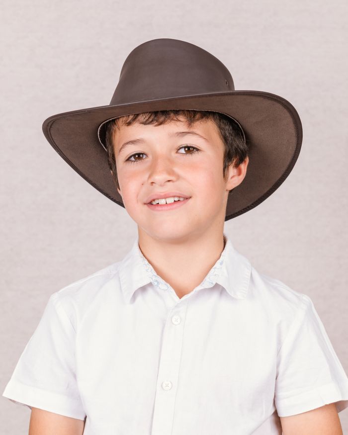 CAK 61 Kids unisex brown leather aussie hat Spring Fair 2025