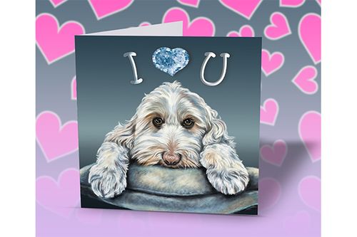 Labradoodle Valentine Card