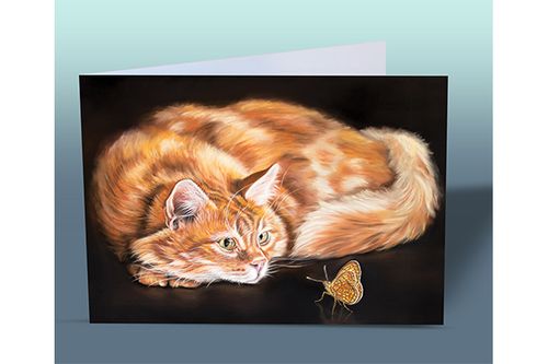 Ginger Cat Birthday Card.