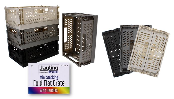 COLLAPSIBLE MINI STACKING STORAGE CRATE