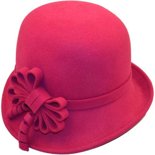 Womens Wool Felt Vintage Cloche Hat